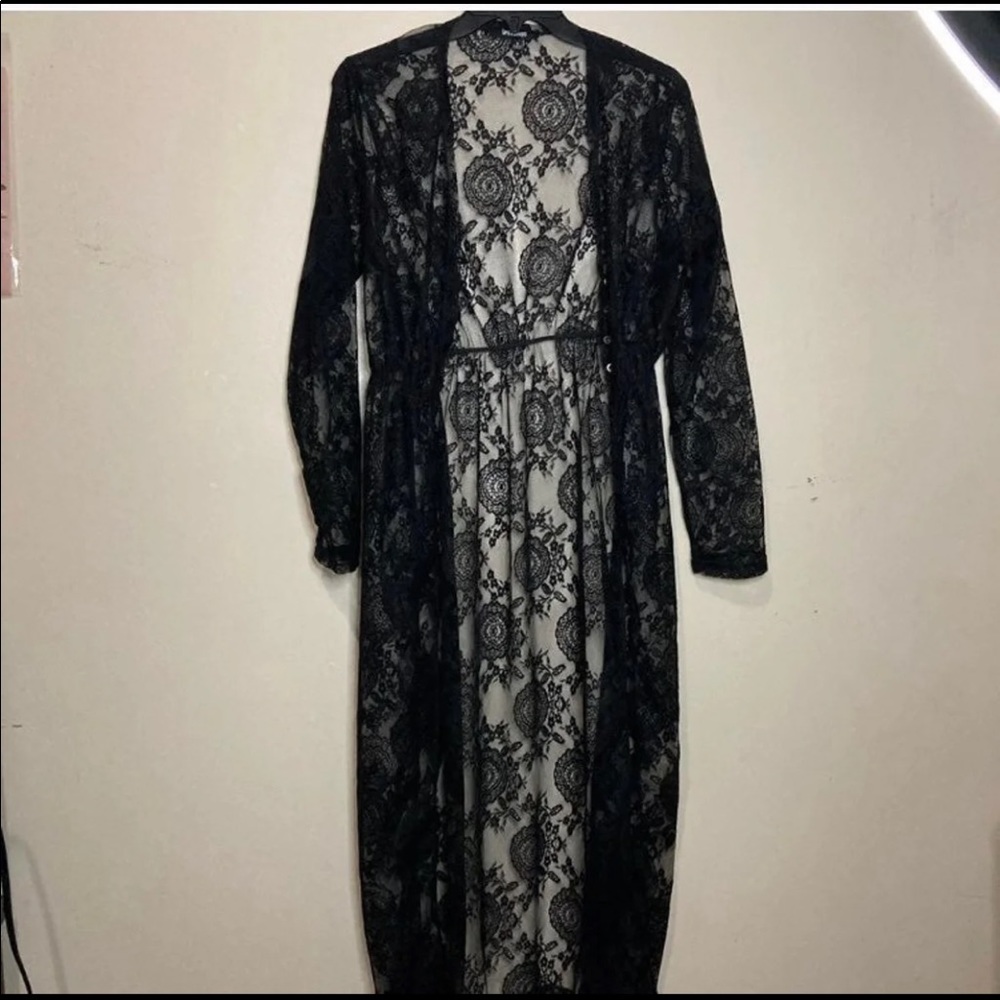 Ups N Downs black lace kimono
